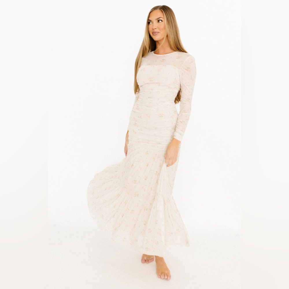 Worth Collective Maxi Dress | Nude Floral | Bump Friendly | Large